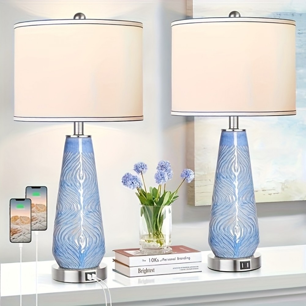 Modern Table Lamp Set Of 2 Touch Control, 27
