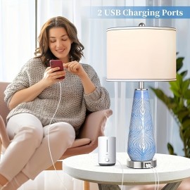 Modern Table Lamp Set Of 2 Touch Control, 27
