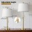 Tall Table Lamps Set Of 2, Modern Golden Table Lamps with White Shade for Living Room, Height Adjustable Nightstand Lamps for Bedroom, 3 Color Temperature Beside Lamps with Pull Chain(Bulbs Included)