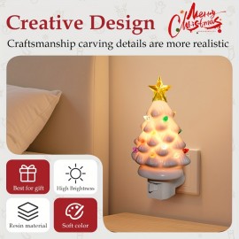 et of 2 Christmas Tree Night Lights for The Holidays, Designed for Wall Mounting And Featuring a 120V American Plug, Perfect for Illuminating Bedrooms, Hallways, Staircases, And Enhancing Christmas Decor Indoors