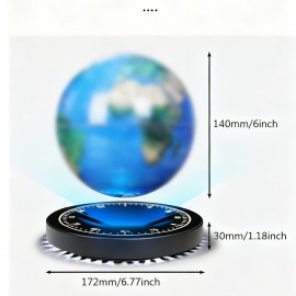 Magnetic Levitating Earth Floating Blue Planet Lamp RGB LED 360°Rotating With Illuminating Clock Base Stylish Desk Night Light For Home Office Decor, Unique Gift For Men, Boyfriends, Table Lamp