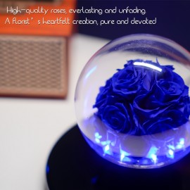 Magnetic Levitating Preserved Rose In Glass Dome with LED Light, Touch Control Light, Floating Forever Flowers Lamp for Valentine'S Day, Anniversary Halloween Christmas, Rose Lamp Unique Gift for Wife Girlfriend Women, Home Decor, Romantic Gift