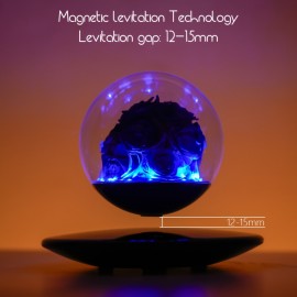Magnetic Levitating Preserved Rose In Glass Dome with LED Light, Touch Control Light, Floating Forever Flowers Lamp for Valentine'S Day, Anniversary Halloween Christmas, Rose Lamp Unique Gift for Wife Girlfriend Women, Home Decor, Romantic Gift