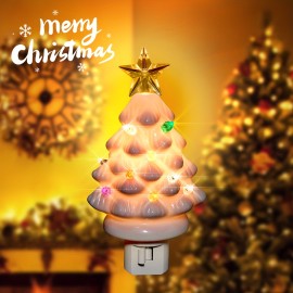 Wall-Mounted Christmas Tree Lights for The Holiday Season, Plug-In Night Lights for Decoration, Compatible with 120V American Outlets, Ideal for Bedrooms, Hallways, And Staircases, Perfect for Indoor Christmas Decor, Available in Green, Pink