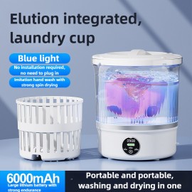 Mini Portable Washing Machine for Deep Cleaning Underwear and Sock with Blue Light, Wireless Charging & USB Power Mini Laundry Cup, Household and Outdoor Use