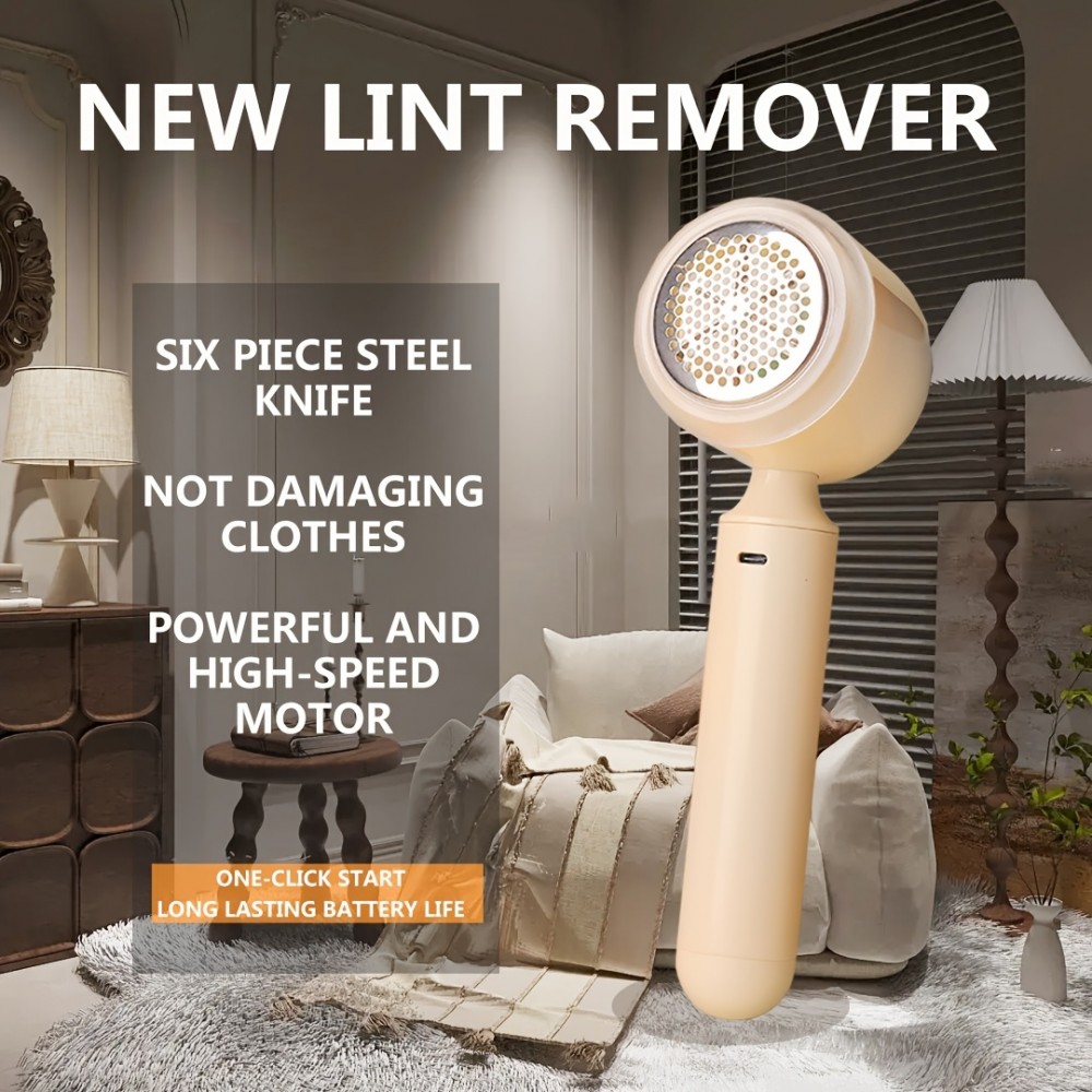 New Handheld Hair Roller Trimmer, Rechargeable Electric Hair Remover, Portable Shaver Suitable for Clothes, Furniture, and Carpets, Effectively Removes Balls and Clumps, High-Speed Powerful Motor, Type-C Charging Port