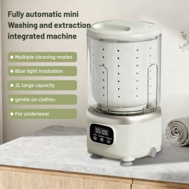 3-in-1 Portable Washing Machine with Spin Basket- Rechargeable Compact Washing Machine, 3 Modes(quick Wash//rotation), 3000mAh Battery and USB Power Supply, LED Display, Suitable for Bras, Underwear, Socks, Delicate Items-(white/purple)