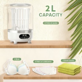 2-liter Lingerie Washing Machine with Drain Basket, 3000mAh, Fully Automatic Portable Mini Washing Machine with Strong Light Deep Cleaning And Spin Dryer. Suitable for Lingerie, Socks, Baby Clothes, And Can Be Used In Travel, Dormitories, RVs, Etc.