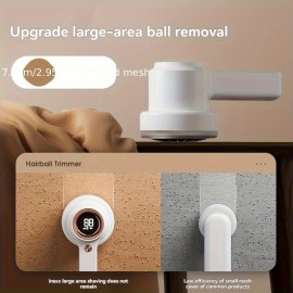 Professional Electric Fabric Shaver - Rechargeable 3-Speed Lint Remover With LED Display, USB-C Charging, & Large Capacity Storage For Clothes & Furniture