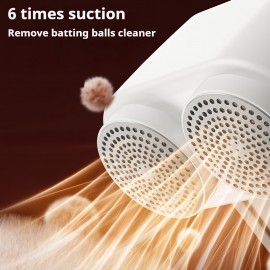 Double-Headed Lint Remover with 12 Stainless Steel Blades, Integrated Vacuum Shaving Design, Three-Speed Modes, Easily Removes Stubborn Lint Without Damaging Clothes, 1200 Mah Battery, Suitable for Clothing, Scarves, Fabric Sofas, And Bedding