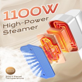Steamer for Clothes, Portable Handheld Travel Steamer, Clothing Wrinkles Remover for Gament Steam, 1100W Powerful 2 In 1 SteamerIron, 100mL Water Tank Capacity, for 120V Home, Office, Travel