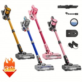 Cordless Vacuum Cleaner | Lightweight, 35Kpas Stick Vacuum with Rechargeable Battery, 45Mins Runtime, 8-in-1 Handheld for Hardfloor & Carpets, Pet Hair Removal, Aluminum Alloy Body, KIKETECH