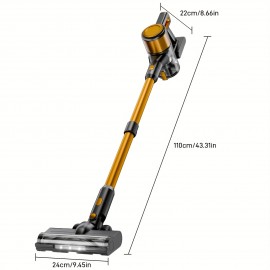 Cordless Vacuum Cleaner | Lightweight, 35Kpas Stick Vacuum with Rechargeable Battery, 45Mins Runtime, 8-in-1 Handheld for Hardfloor & Carpets, Pet Hair Removal, Aluminum Alloy Body, KIKETECH