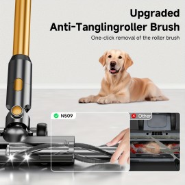 Cordless Vacuum Cleaner | Lightweight, 35Kpas Stick Vacuum with Rechargeable Battery, 45Mins Runtime, 8-in-1 Handheld for Hardfloor & Carpets, Pet Hair Removal, Aluminum Alloy Body, KIKETECH