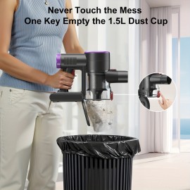 Handheld Vacuum Cleaners for Home Cordless, 180° Foldable Tube, 46Kpa Powerful Stick Vacuum, LED Touchscreen&Self-standing, 50.72oz Dust Cup, Detachable Battery, 8-In-1 Rechargeable Wireless Vacuum for Hardwood Floor Carpet Pet Hair