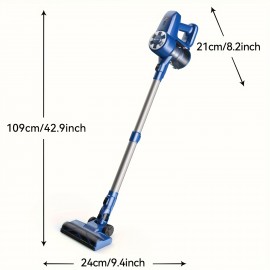 Lightweight Home Vacuum Cleaner 46Kpa Powerful Suction Anti-Tangle Brush Multi-Speed Suction Settings Removable Battery 60-Minute Ultra-Long Run Time LED-Lit Brush Head Ideal for Hardwood Floors, Carpets, And Pet Hair