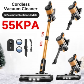 8-in-1 Lightweight Cordless Vacuum Cleaner | 55kPa Powerful Stick Vacuum, Home Essential Cleaning Gadgets for Hardwood, Carpet, Floor, Pet Hair, Wireless, ABS Body, Rechargeable Battery, 45-Minute Battery Life, Noise 50dB, KIKETECH