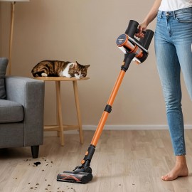Cordless Stick Vacuum Cleaner, 45min Runtime, Lightweight For Carpets & Hard Floors, Rechargeable Pet Hair Vacuum With HEPA Filter - Ideal For Home, Car, Pet Owners