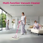 55-59Kpa Cordless Vacuum Cleaner for Home, Car, Hardwood Floor, Carpet, and Pet Hair | Anti-hair Entanglement, Dust Filtration, Lightweight One-handed Handheld, 55-Minute Running Time, Electric LED Brush, ABS Body, Wireless