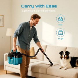 eesii Wireless Wet and Dry Vacuum Cleaner - Multi-Scene - Compact Body - 2pcs 4.0Ah Battery - Multi Professional Nozzles - 3-in-1 Brushless HEPA Filter - Car/ Garage/ Workplace Cleaning