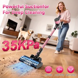 Cordless Vacuum Cleaners For Home - Lightweight, 35Kpa Stick Vacuum 8 In 1 Rechargeable Handheld Vacum, Up To 45Mins, Wall Mount With Anti-Tangle Brush For Carpet, Hard Floor