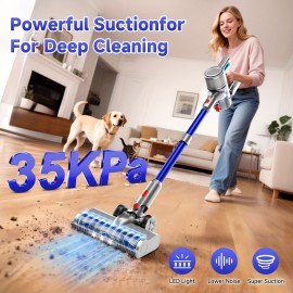 Cordless Vacuum Cleaners For Home - Lightweight, 35Kpa Stick Vacuum 8 In 1 Rechargeable Handheld Vacum, Up To 45Mins, Wall Mount With Anti-Tangle Brush For Carpet, Hard Floor