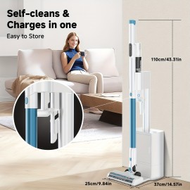 Cordless Stick Vacuum with Auto Empty System & HEPA Filter - Lightweight Portable Handheld/Corded & Hardfloor Sweeper, 40min Runtime, One-Touch Empty Dust Canister, 18KPa Strong Suction for Pet Hair, Compatible with Plug (120V)