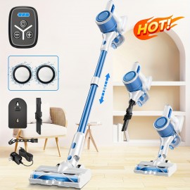 Cordless Stick Vacuum with Auto Empty System & HEPA Filter - Lightweight Portable Handheld/Corded & Hardfloor Sweeper, 40min Runtime, One-Touch Empty Dust Canister, 18KPa Strong Suction for Pet Hair, Compatible with Plug (120V)