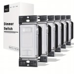 MOES Black Dimmer Light Switch, 3 Way & Single Pole Dimmable for LED, CFL, Incandescent, Halogen, 600Watt Max, ON/Off with Dimming Slide for Bedroom Hallway, No Neutral Wire Required Without A Panel