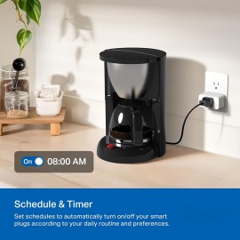 5/2 Smart Wifi Plug Packs (15A) - Includes Real-Time Energy Monitoring, Timer Options & Group Control, Remote Access Via APP, Compatible with Alexa, Google Home, Smartthings, And Home Assistant