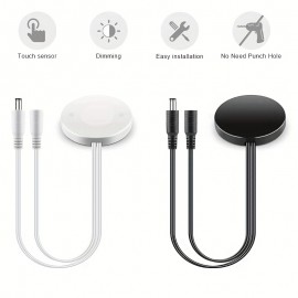 Ultra-Thin In-Ground Touch Sensor Switch DC5-24V 25W with Easy Installation - Hardwired/Powered via Cable for Wood, Acrylic, Stone & LED Lighting - Compatible with Home Systems, Dimmable Lighting Control, No Punching Required