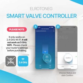 Smart Valve Controller ELROTONEG, Wi - Fi Electric Water Shutoff Controller, Tuya Smart Life App Control, Compatible with Alexa, No Hub Required
