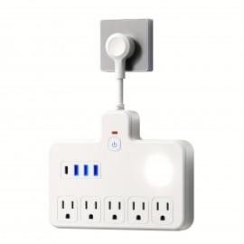 mall Mini Porous Socket With 1C3 USB Control And Multifunctional 9-in-1 Universal Expansion Socket